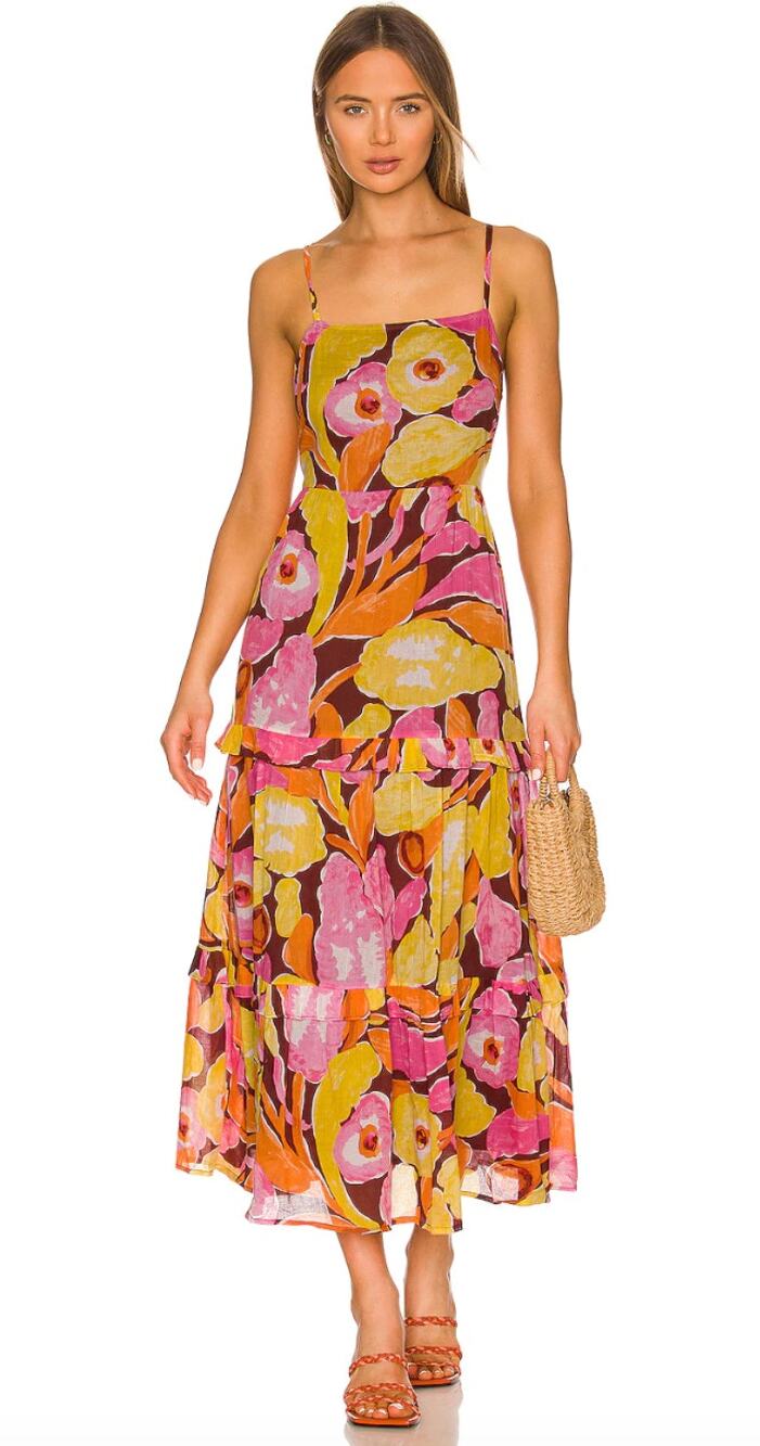 Banjanan Hazel Floral Printed Midi Dress